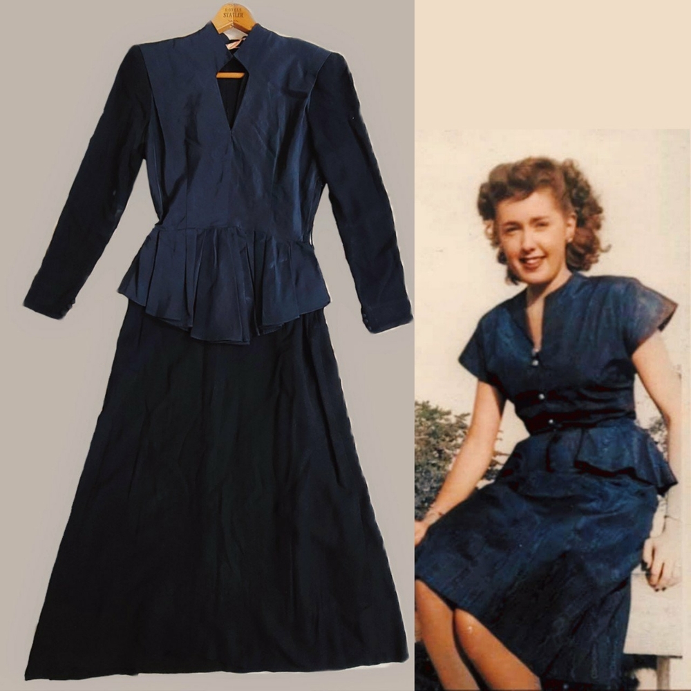 Vintage 1940s designer Marion McCoy dress.